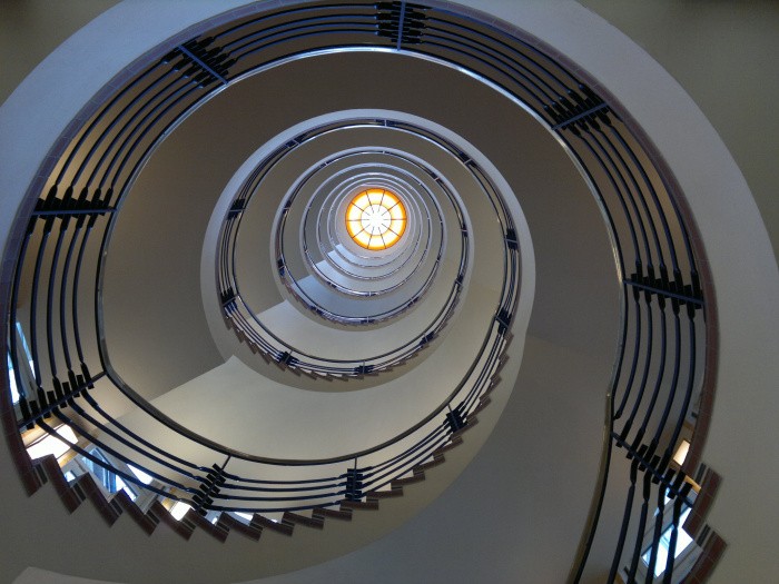 Foto Brahmskontor Hamburg Art Deco gewendelte Treppe